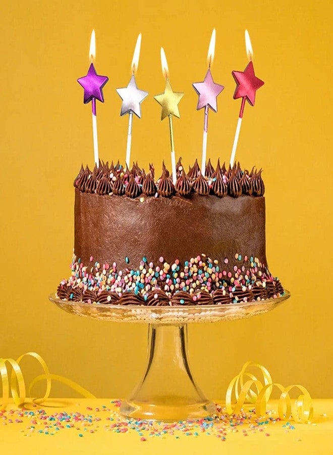 PartyToko Wax Star Candle 5 Pcs Birthday Cake Topper Candle Birthday Candles For Cake Multicolour - Image 4